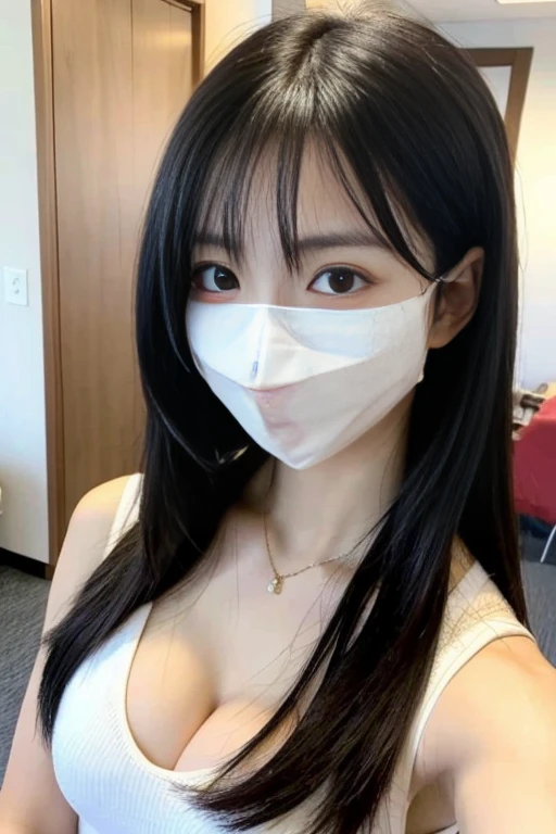 beauty asian girl doing cosplay with mask