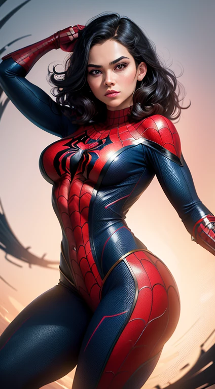 a superhero dressed as Spider-Man, exuding confidence and power, no mask on. The print features a woman in a swimsuit-style Spider-Man costume. Cabelo ruivo. Vibrant and dynamic style, with solid colors and defined contours. the background is dark, highlighting the heroine. Design em 2D, created digitally with painting technique. No distortions or imperfections. Ideal for superhero fan t-shirts. Centralized composition, foco na personagem. 8K分辨率, dimensions of 2040x2040 pixels. Engine 5 Graphics Engine. Design vetorial para estampar camisetas.
Evite retratar a personagem de forma exageradamente sexualizada. Keep female representation strong and respectful, emphasizing her role as a superhero. Evite elementos poluentes ou imagens ofensivas. Ensure a balanced and coherent aesthetic with the Spider-Man universe.
