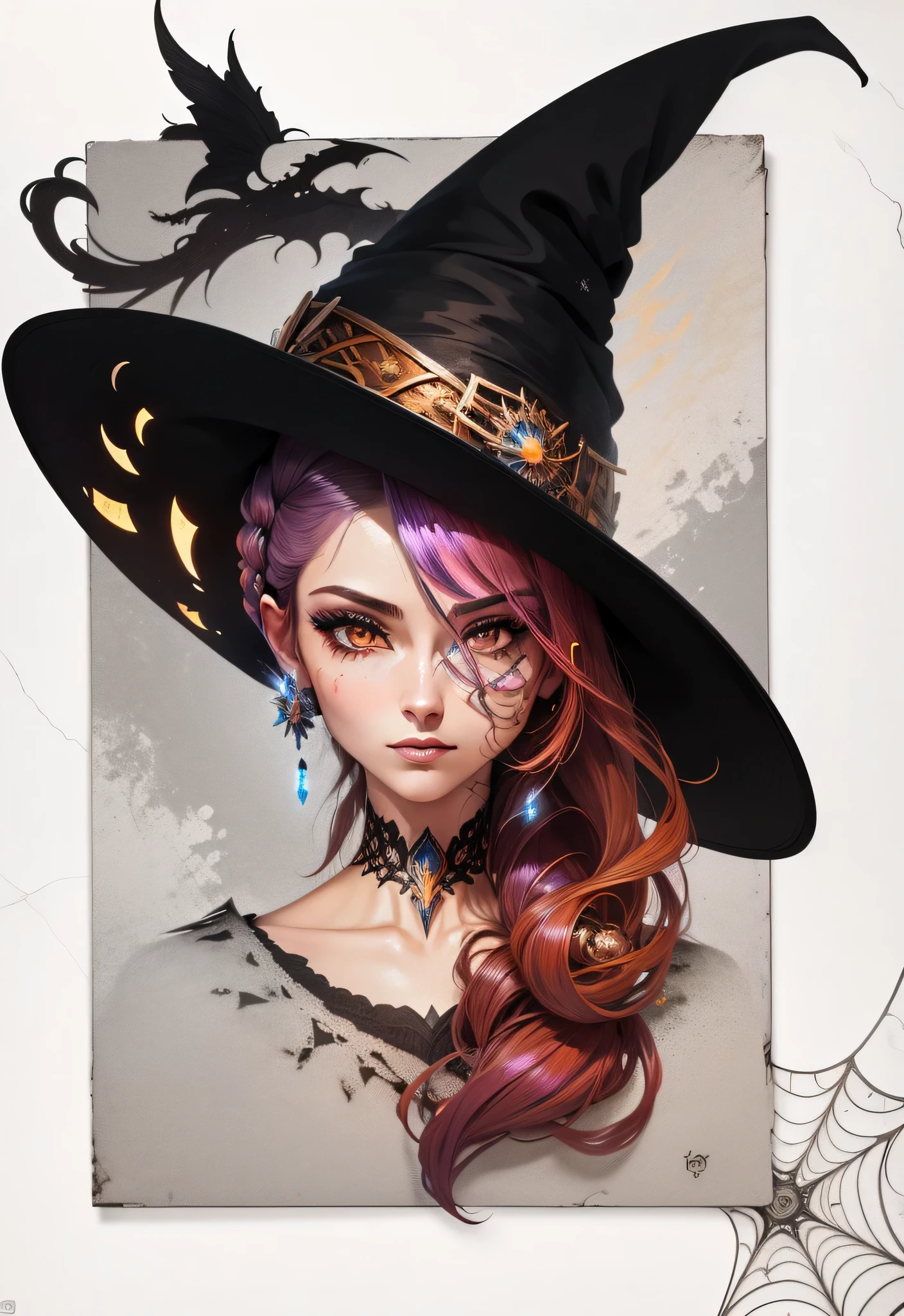 witch, obra-prima, melhor qualidade, (papel de parede CG unity 8k extremamente detalhado), (melhor qualidade), (best illustration), (melhor sombra), Absurdo, arte epica, Poses gloriosas, lindo brilho detalhado, brilho luminoso de fundo, detalhes insano