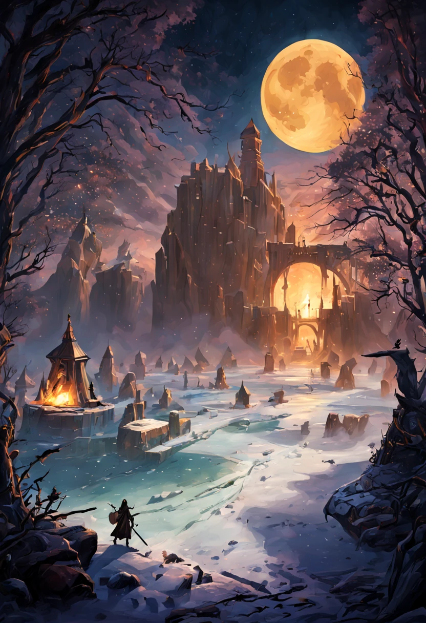 moon light,corpses hanging in cobwebs,kingdom,lock,fire,disgust,,That's incredible,Magic,people,torches,Critters,Statue,graveyard,dread,army,rey,monster,woods,snowfall,a sword,bronya,winter,ice,Horseman,dice.