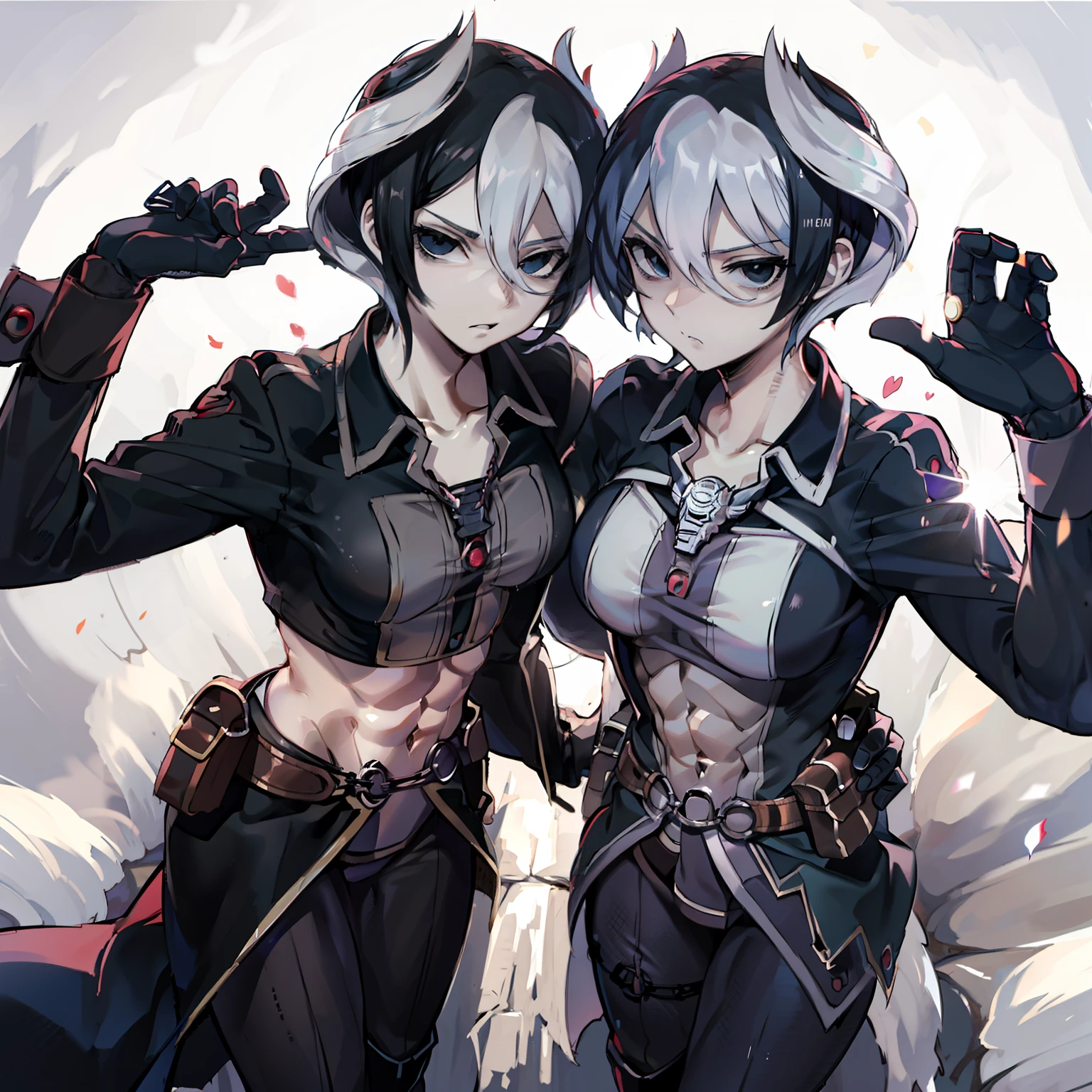 Absurde Muskeln, Abs, Jojo's Bizzare Abenteuer, menacing Pose, 1girls, Mittlere Titten, oben ohne,