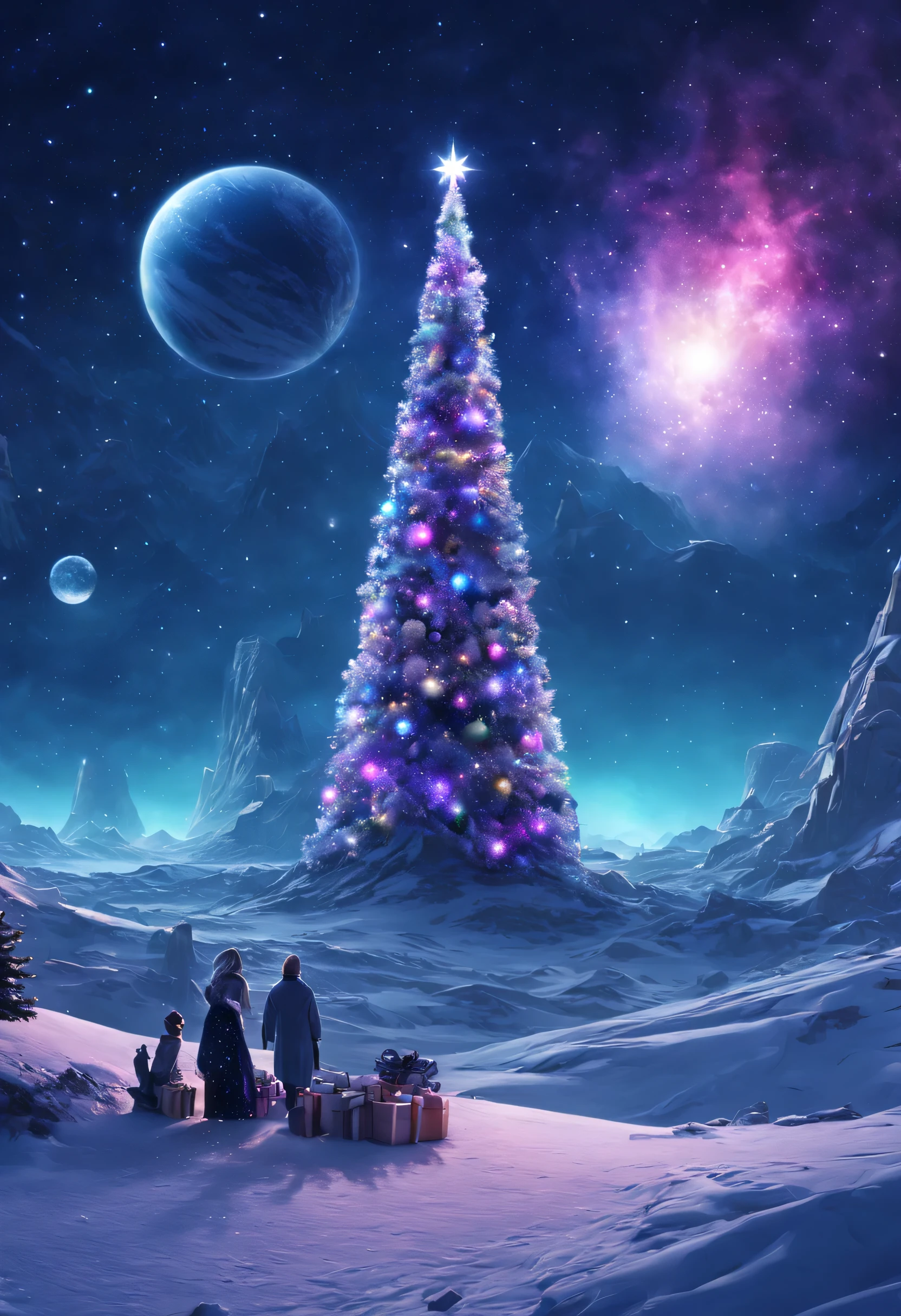 Christmas in a distant galaxy on an alien planet