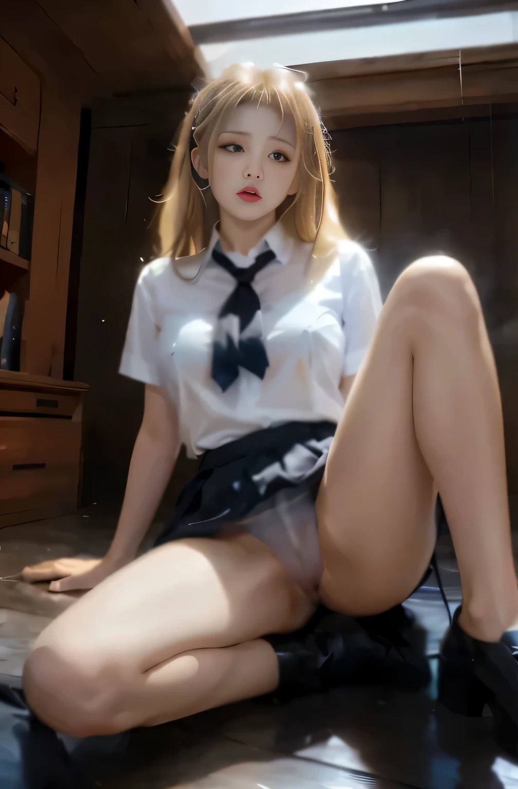 (tmasterpiece:1.2),(Camel toes:1.1),8K, A high resolution, 真实感:1.2,offcial art, perfect litthing, (VerydetailedCG:1.1), beautifullips, Raised sexy, Obscenity exposed,with her mouth open, looking at the camera in, (body without clothes:1.6),((Highly transparent light white mini bikini:1.2)),(Highly transparent clothes got wet:1.5),(( light toned、tight fit clothes :1.6)),((Colossal tits)),(( 强调完全Obscenity exposed的嫩乳:1.5)),( 强调完全Obscenity exposed的乳突:1.5), (Highly transparent tight thong:1.2), (强调完全Obscenity exposed的外阴:1.5),(water coming out of vulva:1.5),(A large amount of white juice oozes from the vulva:1.2), (see through lingerie,The tender lips of the vulva are clearly visible:1.2),White paste oozes from crotch,......Obscenity exposed内衣,The vulva is soaked with sweat,