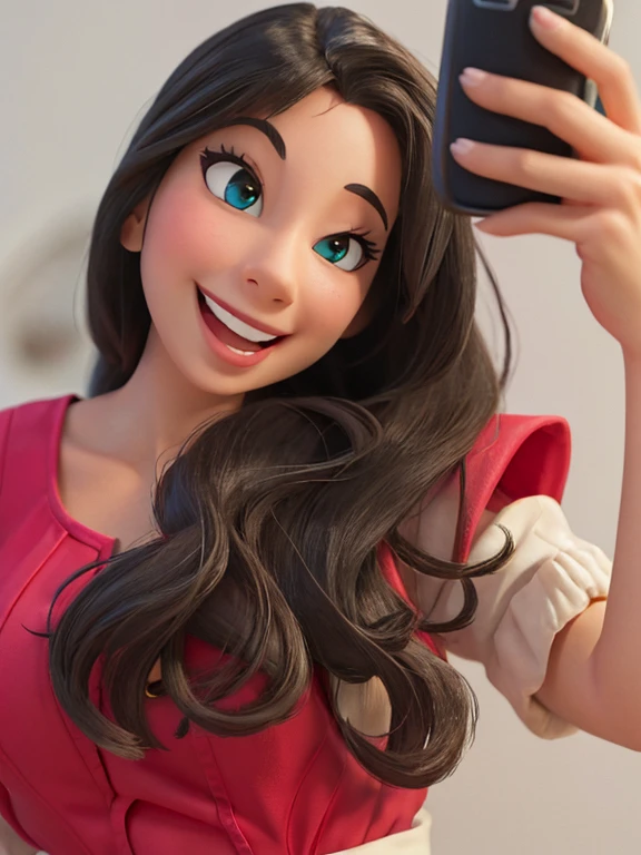 Woman with beautiful smile Disney Pixar cartoon style in high resolution.