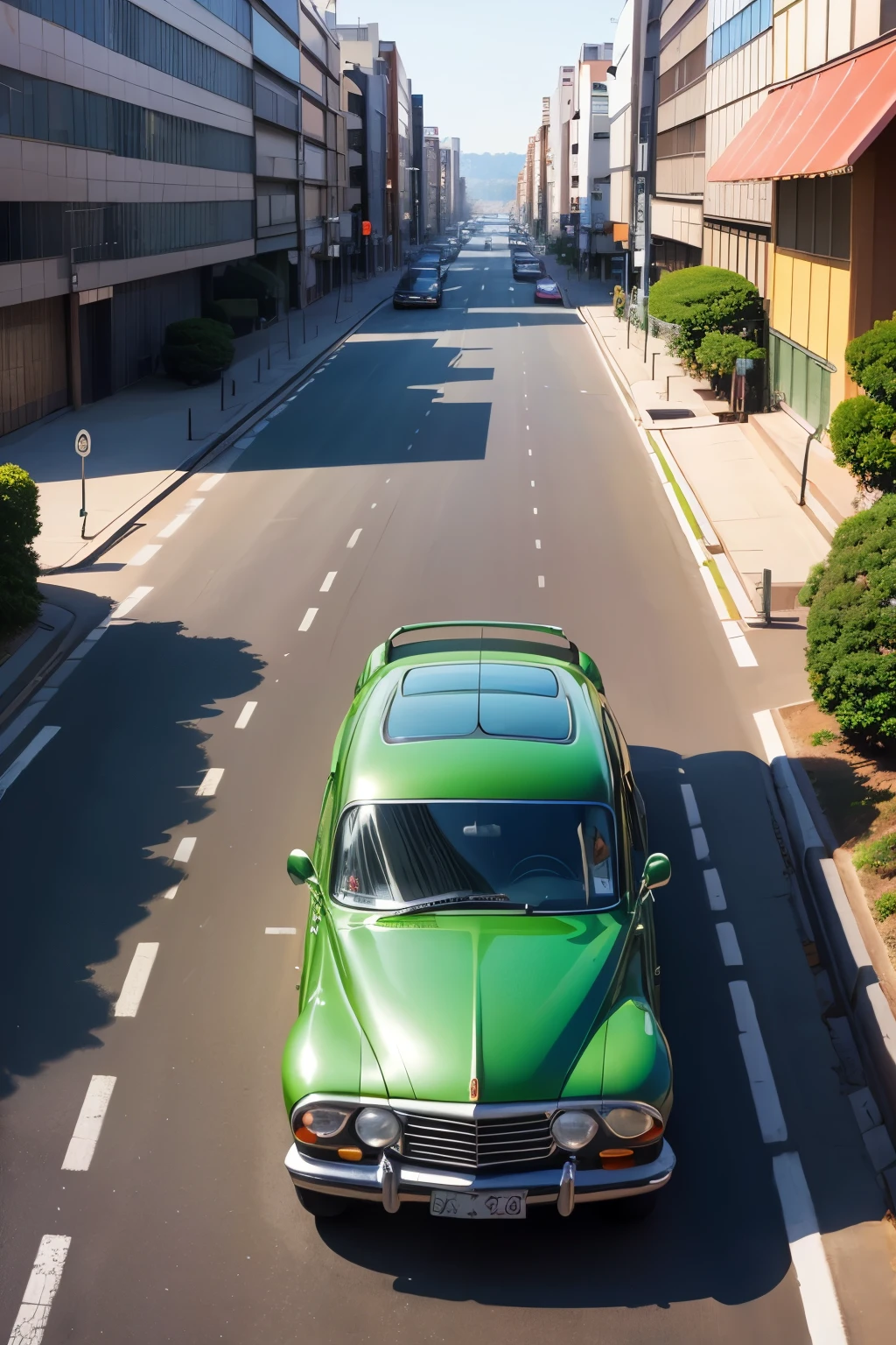 Voiture des années 90 Tokyo style animation