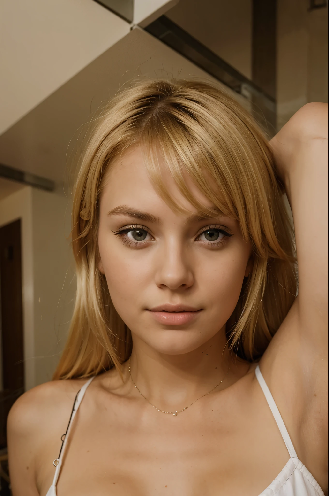blonde girl selfie