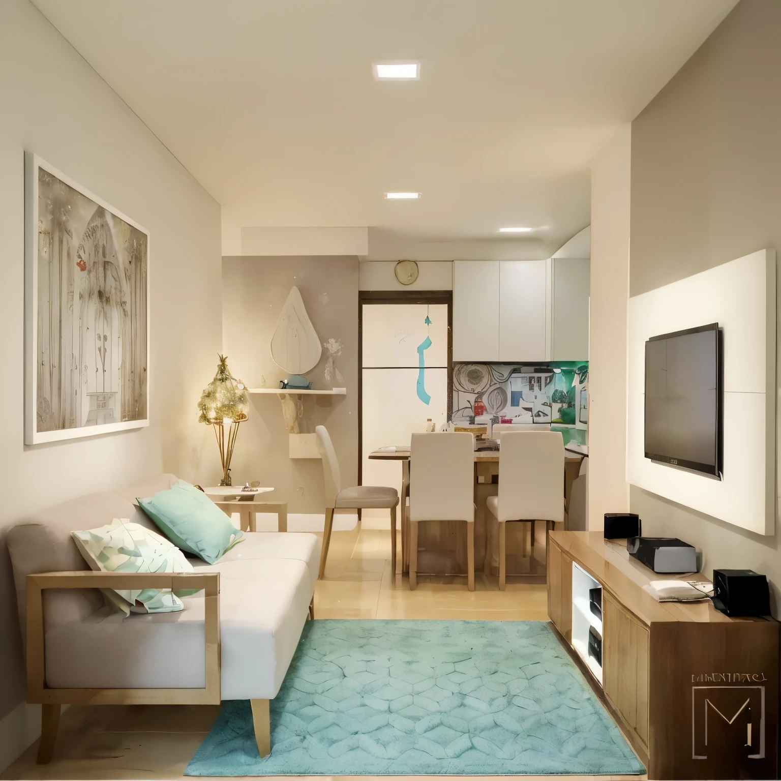 (tmasterpiece:1.2), Ultra - Detalhado, (Atual, realisticamente:1.37), cores vibrantes, magical ambiance, caprichoso,(Use an illustration style), (apartamento pequeno popular)、Christmas decorations、Pendentes natalinos、Colorful wrapped gifts under the Christmas tree、pile of gifts on the floor、Pinheiro decorado、Clima natalino、atmosfera natalina tradicional、quente、Joyeux Noel、etiqueta para presente、Grinalda de Natal、decorations、metallic ribbon、Christmas tree lights、confeitaria,Gingerbread Man,lamplight)、(房间布置得有浓浓的Christmas atmosphere. A series of bright colorful lights are hanging on the wall, 窗台上放着Christmas Wreath和小雪人, In the corner of the room there is a beautifully decorated Christmas tree.). (sobre uma mesa, There are beautiful red cutlery and plates. No centro da mesa, Tenha uma suntuosa festa de Natal, Next to it is a bottle of red wine and two exquisite wine glasses, Traz calor e conforto para todo o ambiente). (Cores estilo Ghibli, perspectiva em primeira pessoa, hiper HD, tmasterpiece, acurate, anatomicamente correto, pele texturizada, super detalhamento, alto detalhe, alta qulidade, Premiados, Best quality at best, 8k))), hyper realistic的, Psychedelic, Detalhes complicados, textura bonita, Ethereal, como um sonho, luz suave e brilhante, Charming Patterns, criaturas de fantasia, surpresas escondidas, Dreamscapes, hyper realistic的 color palette, Mystical aura, hiper realisitc, Jornada encantadora, viagem Psychedelic, vivid imagination, immersive experience, criatura misteriosa, Charme do Outro Mundo, caminhos brilhantes, Light up a magical Christmas, hyper realistic的天空, caprichoso theme park, A magical encounter,obras de arte fascinantes,(Ultra-high saturation,Brilhante e brilhante: 1.8)