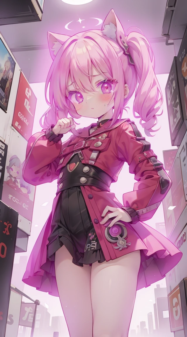 NSFW,uma ciborgue feminina,arranged Posando,Doujin,elegante,,peituda,Pelos pubianos cor-de-rosa,Glamour,tom de cor rosa,psychedelic costume,blindado,A Cyberpunk distopian girl,fantasic distopia,distopian scape,Bladerunner,Fantasma na Concha,fotorrealista,Colorful psychedelic tom,Posando,armado,Armas,armas,master part,circunstanciado,8k,Dramatic,cinemactic,distopia