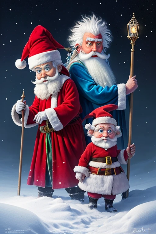 Snow miser & heat miser together by rankin and bass | Icicles | Dark Wizard vibes | deep crimson robes | Are you on the square? | Are you on the hammer? | Geometric runic snowflakes in white thread | Spooky scary | The Gilted Santa | clad in gold filigree and red satin | holding a long staff | long flowing white beard | Male | Ragged | Bright lighting | Pixar. | crimson. | emerald . | indigo. | platinum Puzzles. |
Oliver ledroit |
Zdzislaw Beksinski, |
Jason de Graaf |
Richard a kirk |
Vitaly S. Alexius. |