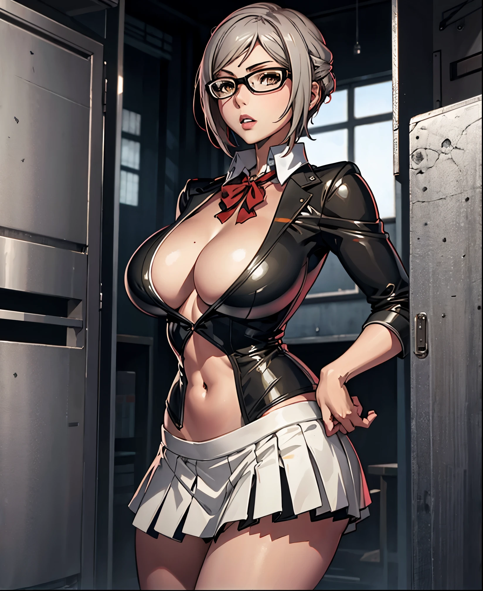 Shiraki Meiko (Prison school),short skirt, big breastes.