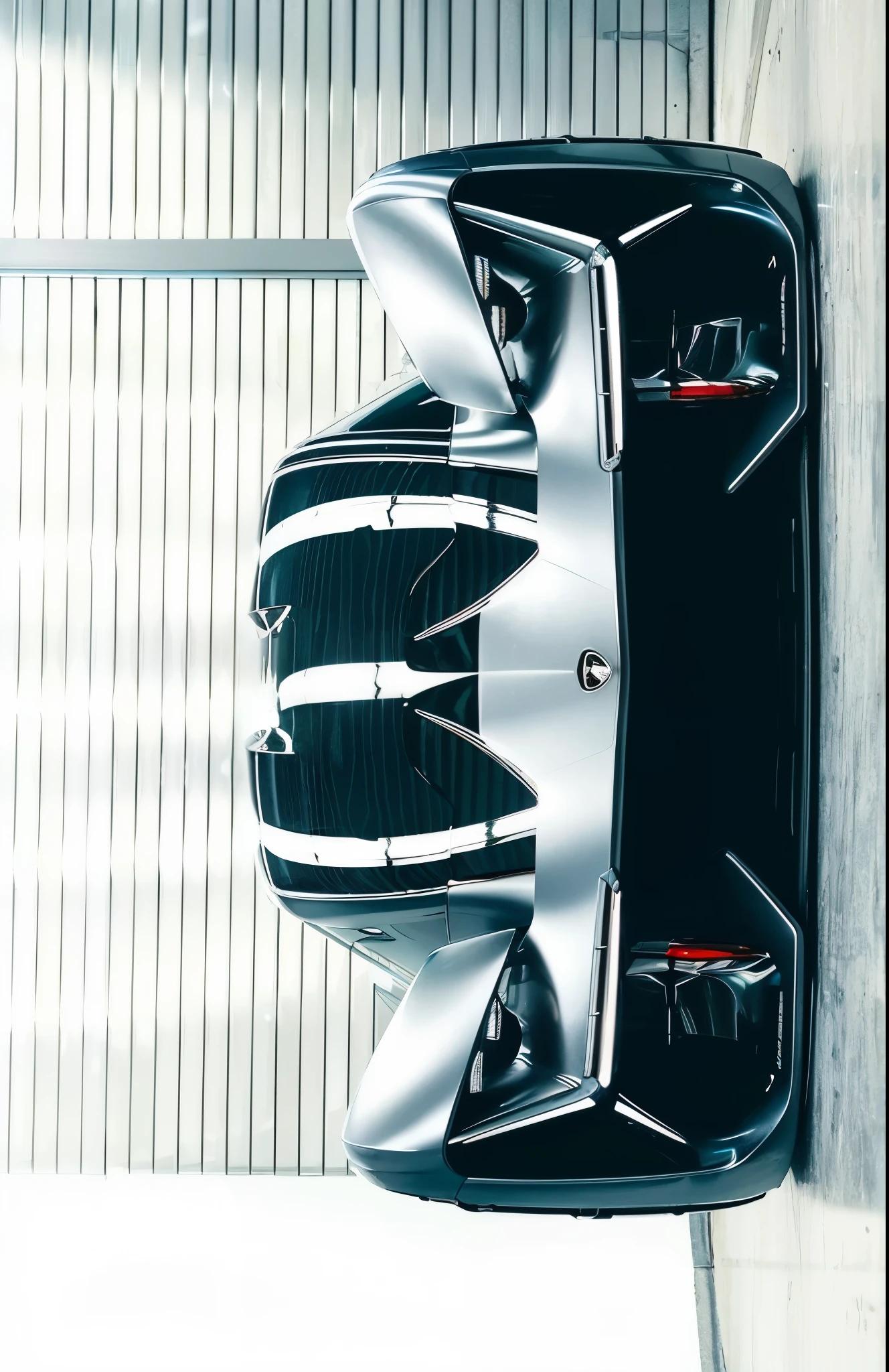 a close up of a car parked in a garage with a door open, futuristic chrome vehicle, glass and metal : : peugot onyx, chrome face symmetry, chrome and carbon, chrome body, chrome reflect, futuristic product car shot, automotive photography, chrome reflections, with sleek lines and a powerful, full view of a car, reflected chrome, instagram photo, crisp smooth lines