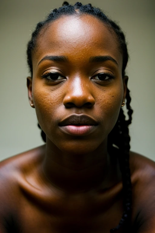 couple, ((photorealistic)), ((masterpiece)), (detailed), perfect face, ((african woman)), (white man), (on all fours), ((head down)), sad,