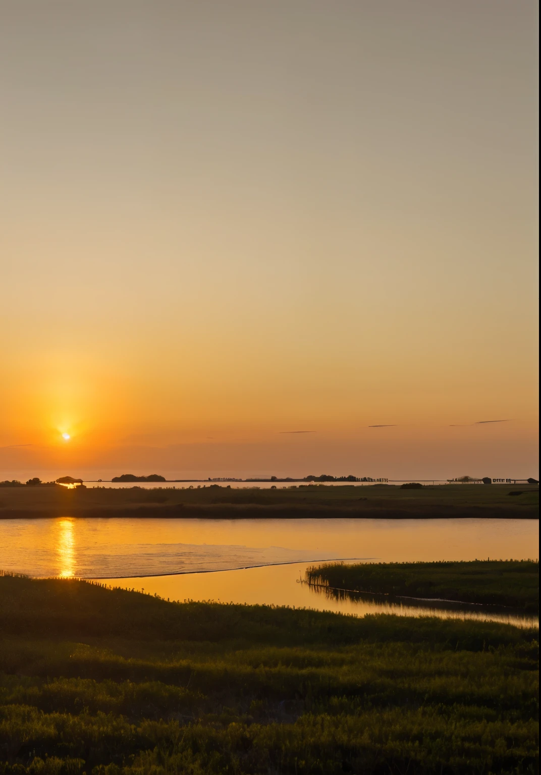 An serene in the morning 4k, golden sunset,
