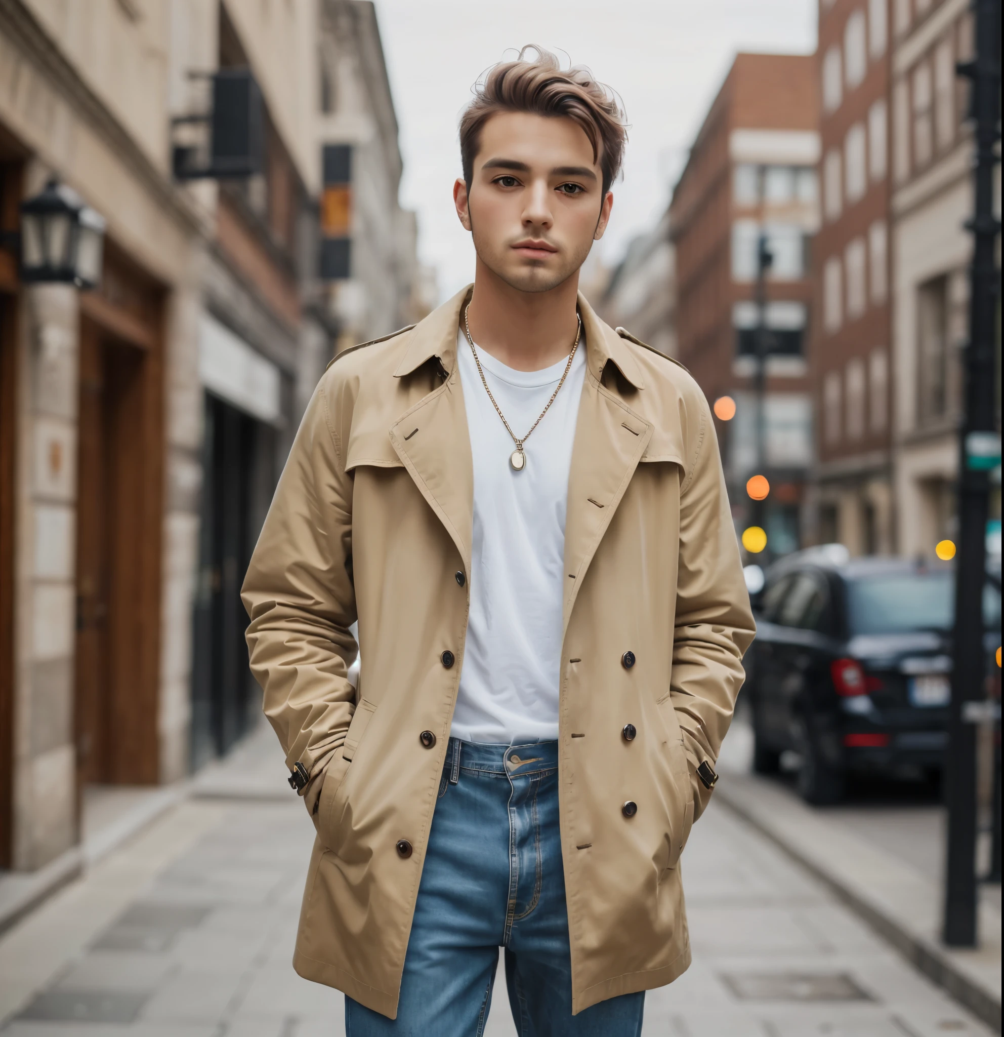 best quality (4k, 8k, highres, masterpiece:1.2), ultra-detailed, (realistic, photorealistic, photo-realistic:1.37), fashionista, handsome Bulgarian guy portrait, Instagram, new dadaism, stylish attire, Arlo the sophisticated poodle in a trench coat and jeans, 2020 fashion, polished model, cool and trendy appearance, very fashionable --auto --s2