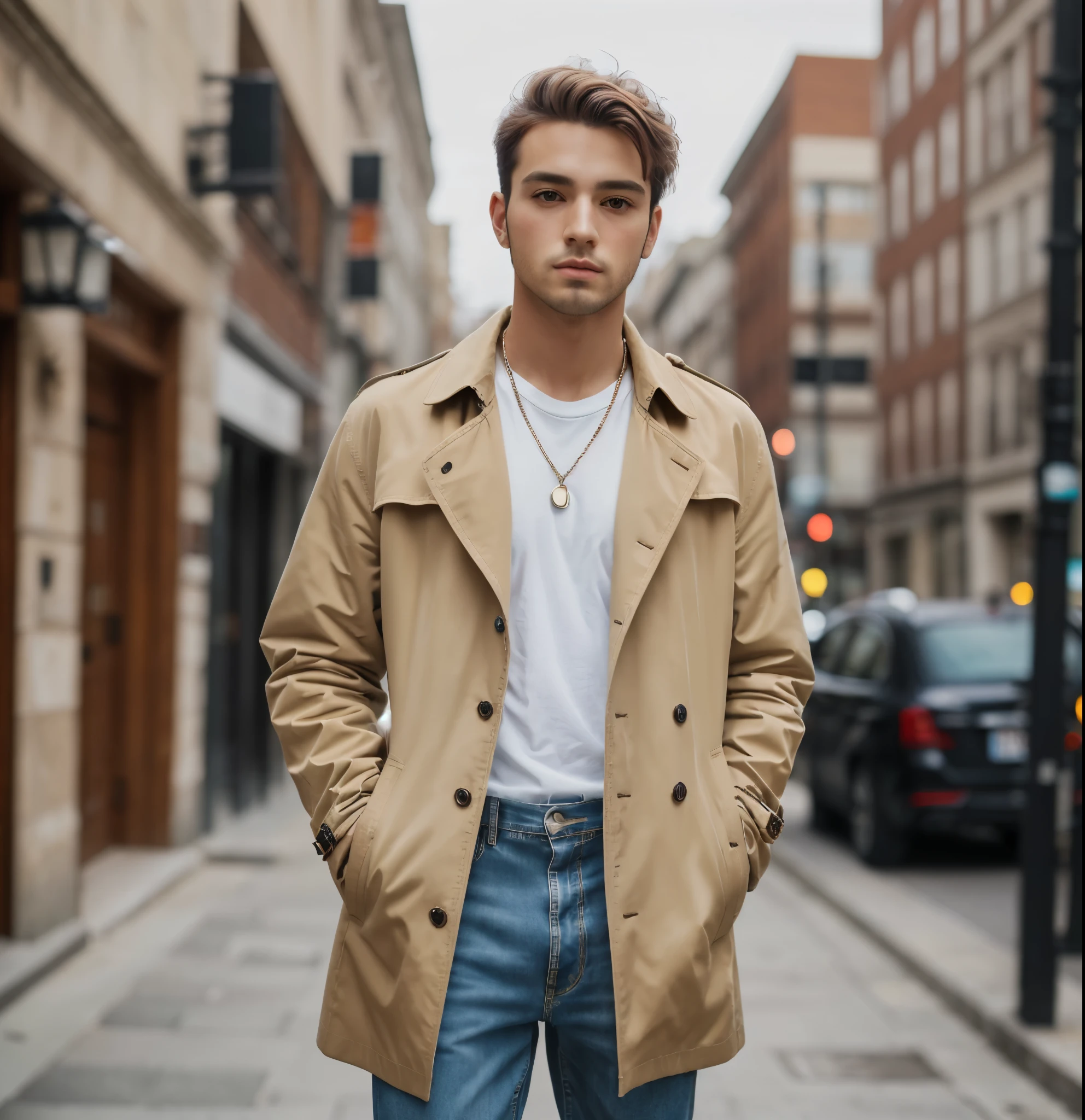 best quality (4k, 8k, highres, masterpiece:1.2), ultra-detailed, (realistic, photorealistic, photo-realistic:1.37), fashionista, handsome Bulgarian guy portrait, Instagram, new dadaism, stylish attire, Arlo the sophisticated poodle in a trench coat and jeans, 2020 fashion, polished model, cool and trendy appearance, very fashionable --auto --s2