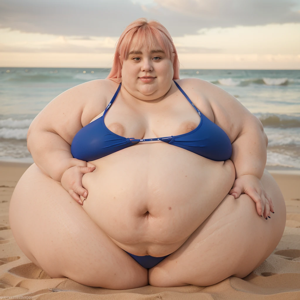 Extremely ultra morbidly obese fat  body - Billie Eillish-Extremely ultra morbidly obese  very round fat belly-Extremely ultra morbidly obese fat face-Extremely ultra morbidly obese  fat arms-Extremely ultra morbidly obese fat  legs-Extremely ultra Morbidly obese fat hands-Extremely ultra morbidly obese Feets-Beach-Gigantic enormous round belly-red Baywatch swimsuit