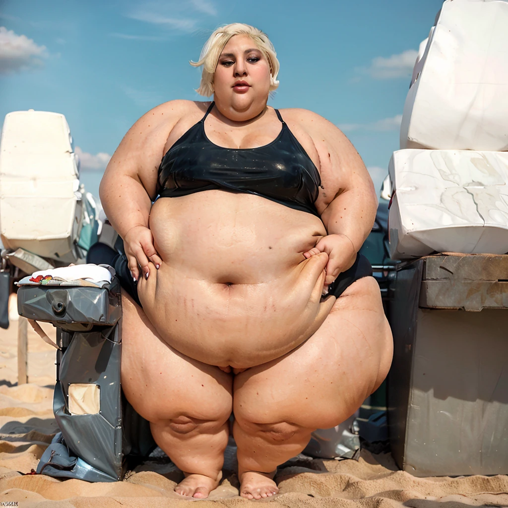 Extremely ultra morbidly obese fat body - Lady Gaga-Extremely ultra morbidly obese very round fat belly-Extremely ultra morbidly obese fat face-Extremely ultra morbidly obese fat arms-Extremely ultra morbidly obese fat legs-Extremely ultra Morbidly obese fat hands-Extremely ultra morbidly obese Feets-Beach-Gigantic enormous round belly-red Baywatch swimsuit