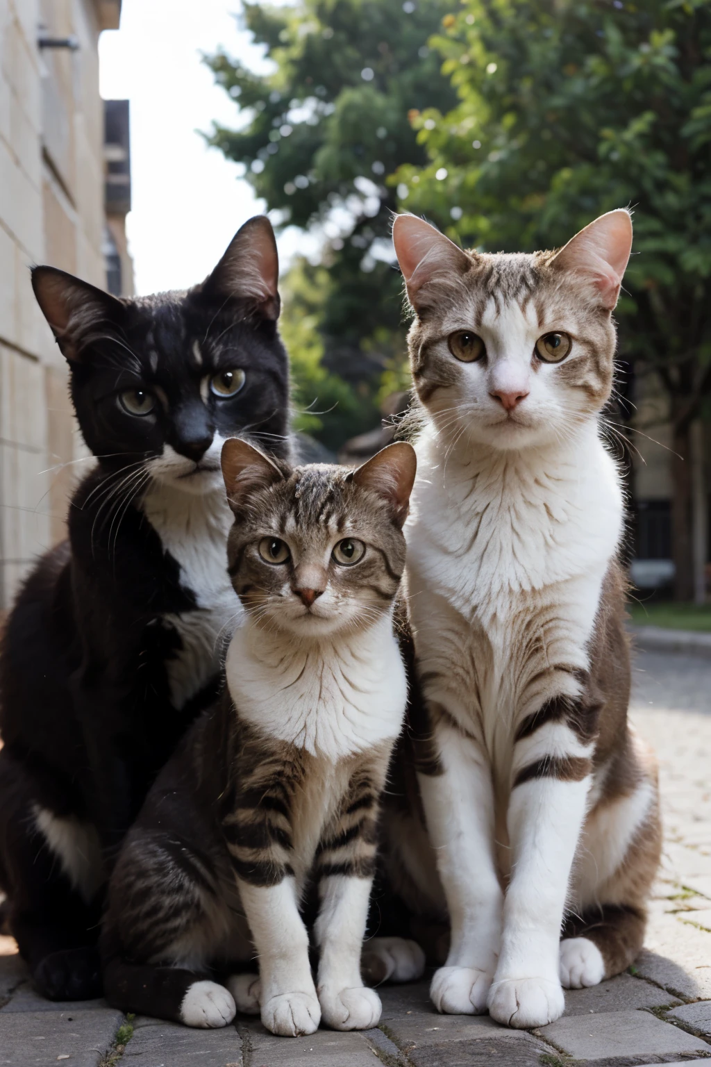 Drei freundliche Katzen, which look very nice