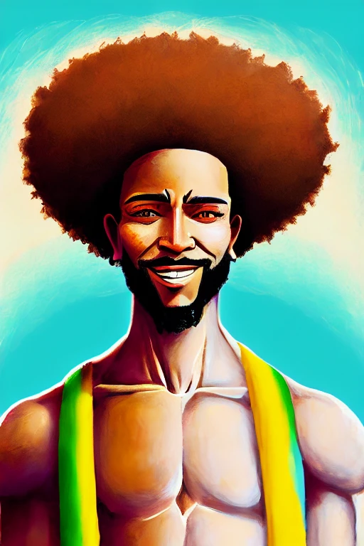 Qualidade de arte original, imagem de JESUS DEUS, ,negro Moreno mulato , corpo inteiro,cabelo afro jovem e bonito caindo para frente, Rasta,  Disney character animation style, type but braided, JESUS DEUS, standing posture, hands naturally placed on both sides, olhando para frente, soft smiling expression, olhos cheios de luz, luz de fundo azul, translucid, com luz como tema, the focus of light is on the characters, the overall picture is fresh and bright.