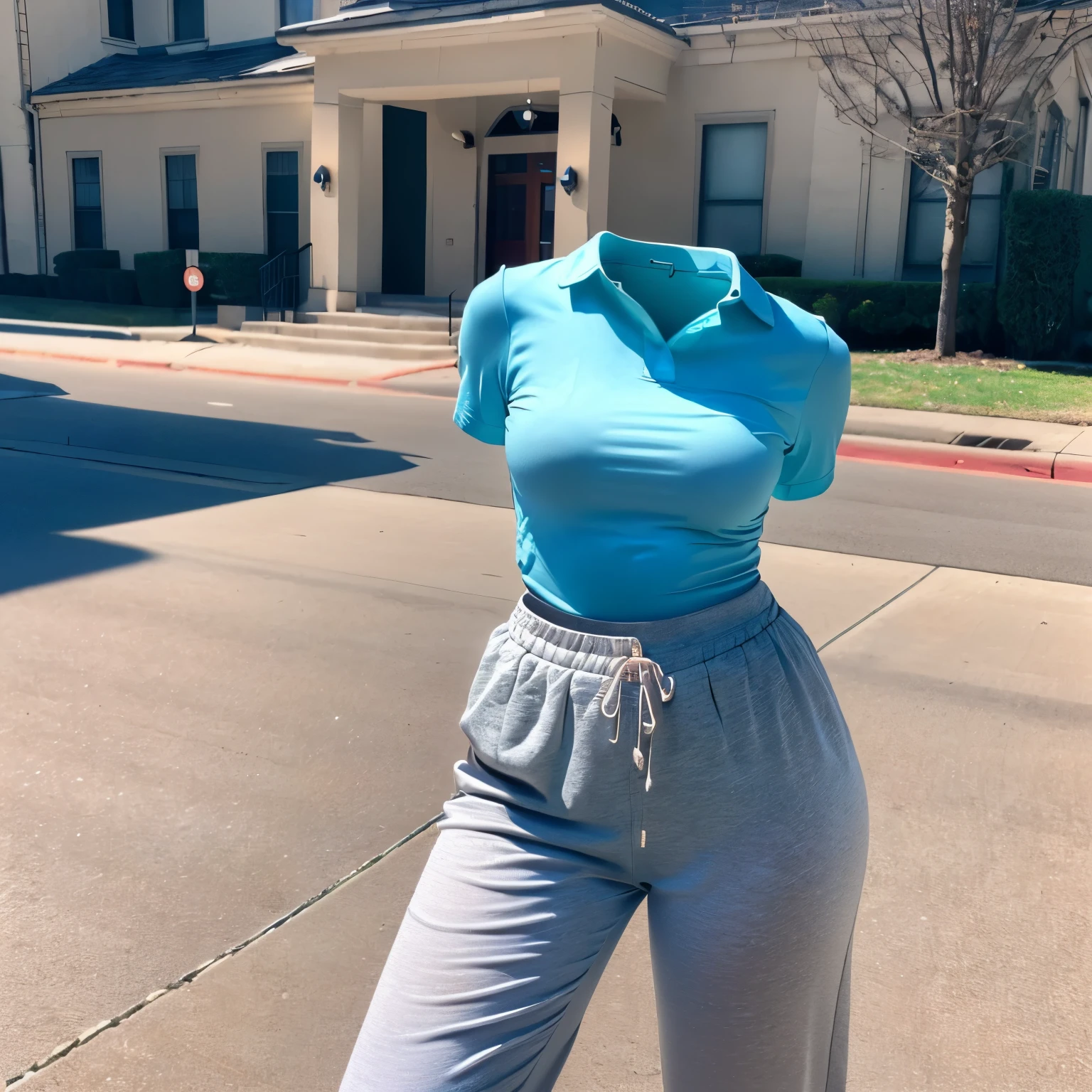 (wide-leg pants, capelet), park, cute pose, (invisible, no humans, headless, faceless:1.5), (close-up to breasts), cute big breasts, (8k, RAW photo, best quality, masterpiece, high resolution, extremely detailed CG:1.2), (realistic, photo-realistic:1.37), photon mapping, radiosity, ((Hasselblad photography)), physically-based rendering