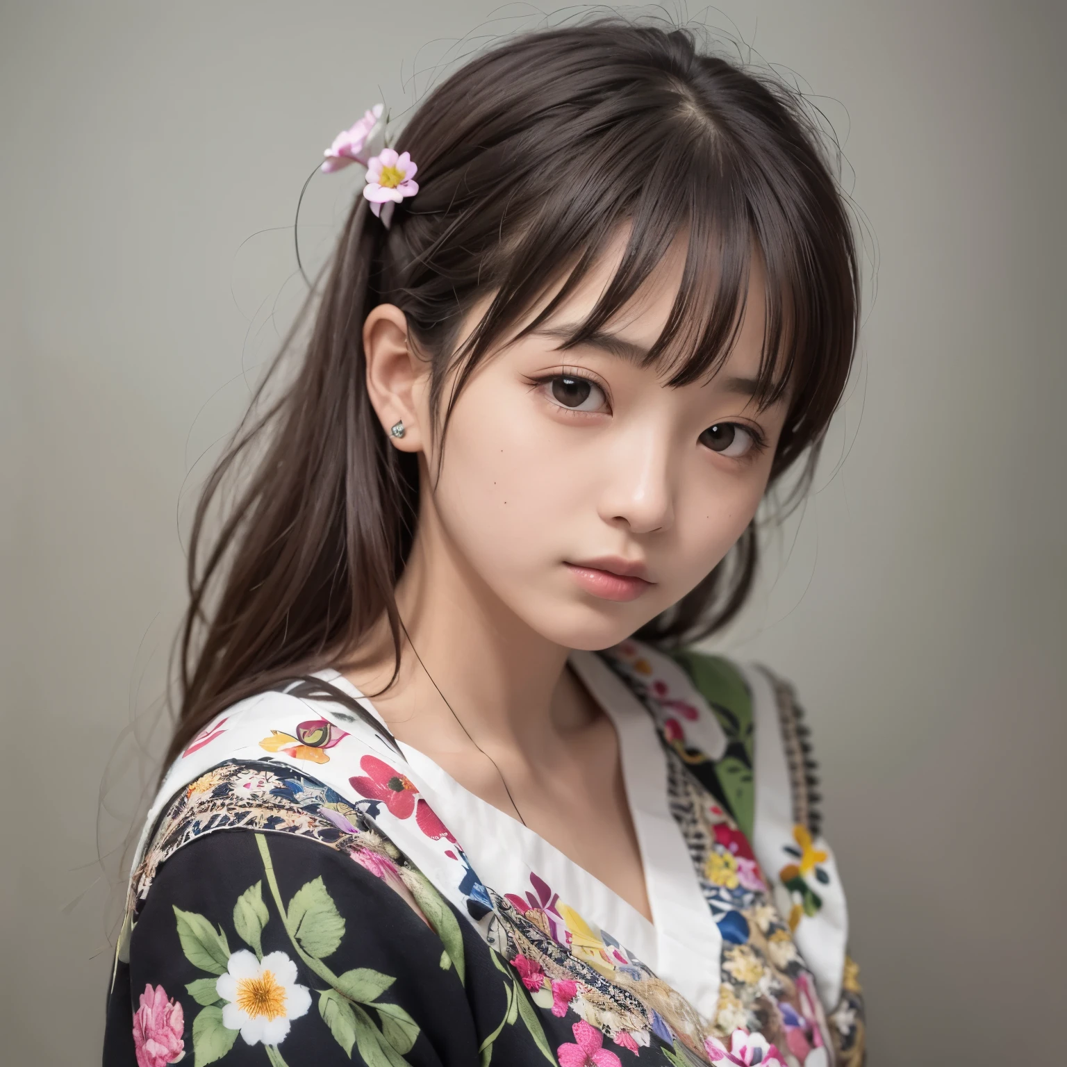 Best-quality, Masterpiece, Ultra-High-Resolution, (Photorealistic:1.4), Raw-Photo, Extremely-Details, Perfect-Anatomy, 1girl, -yeld, thost famous Japanese idol, extremely cute and extremely childish face like a most popular Japanese idol, extremely beautiful big-black-solid-circle-eyes, extremely beautiful realistic-skins