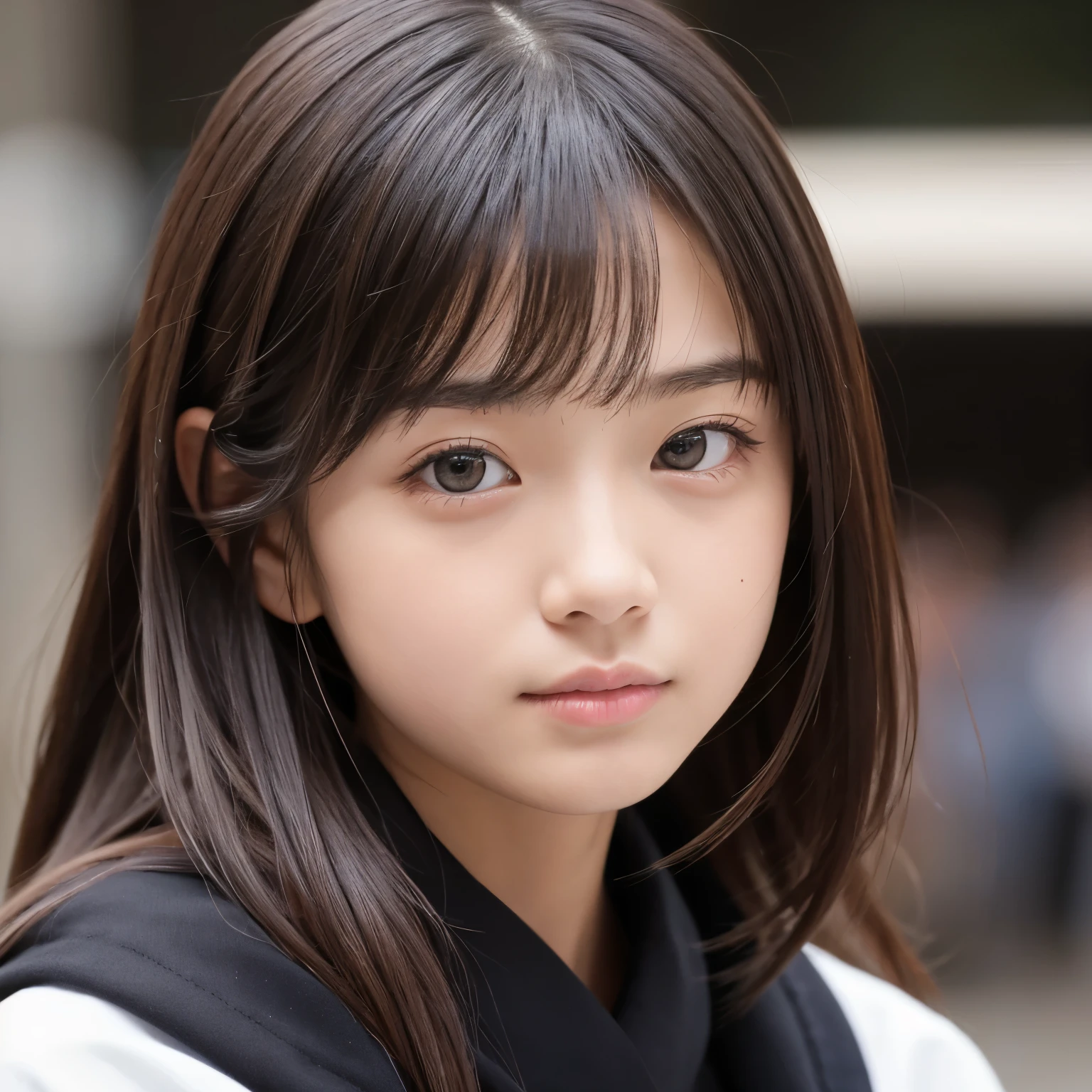 Best-quality, Masterpiece, Ultra-High-Resolution, (Photorealistic:1.4), Raw-Photo, Extremely-Details, Perfect-Anatomy, 1girl, 15-years-old, the most famous Japanese idol, extremely cute and extremely childish face like a most popular Japanese idol, extremely beautiful big-black-solid-circle-eyes, extremely beautiful realistic-skins