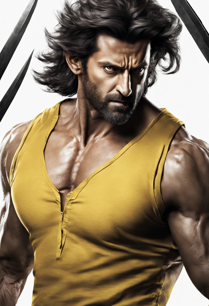 hrithik roshan, an indian movie star, reimagined as wolverine, ultrarealistic, extra detailed