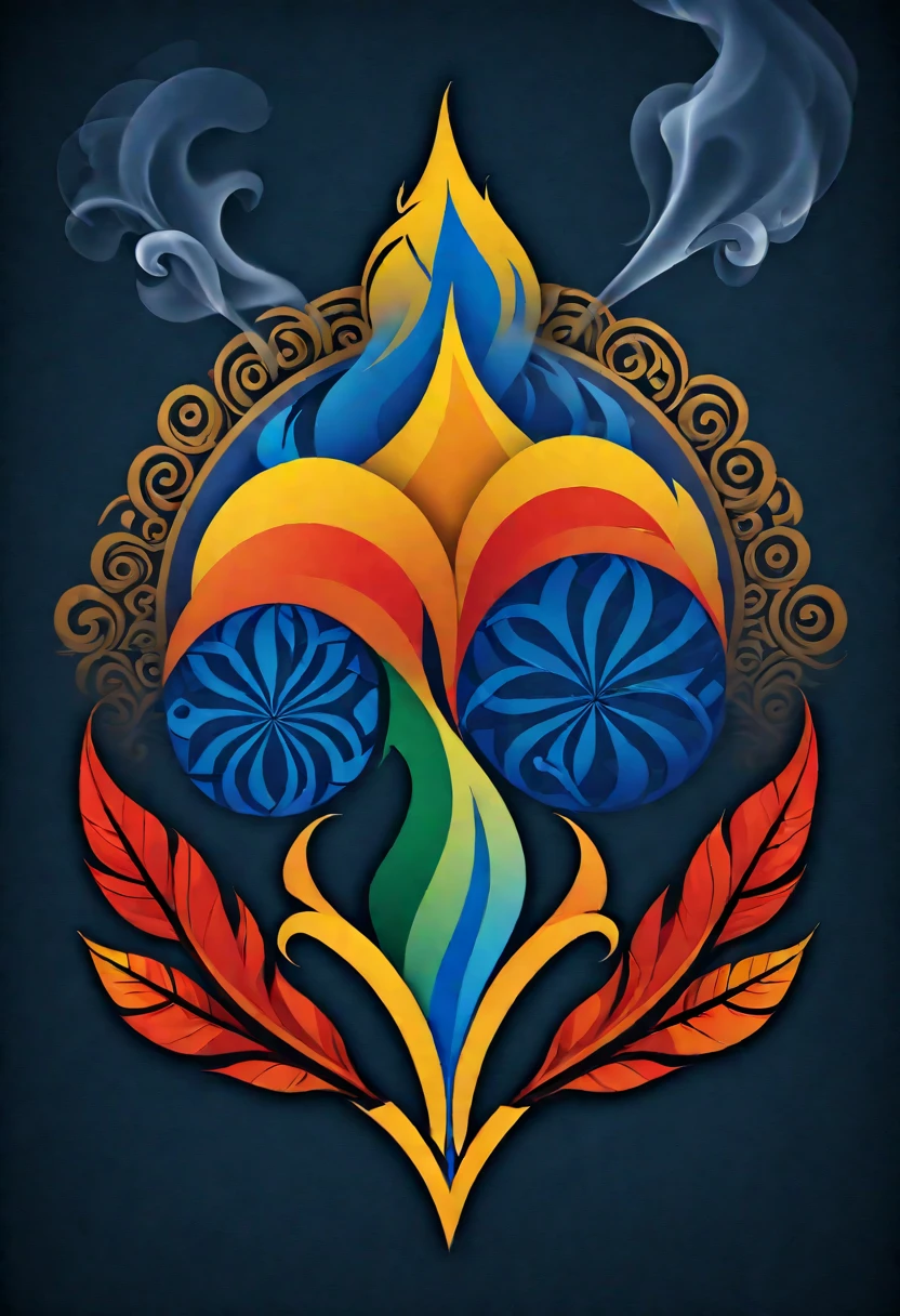 smoke logo with african pattern , of Cape Verde - photo illustration graphic