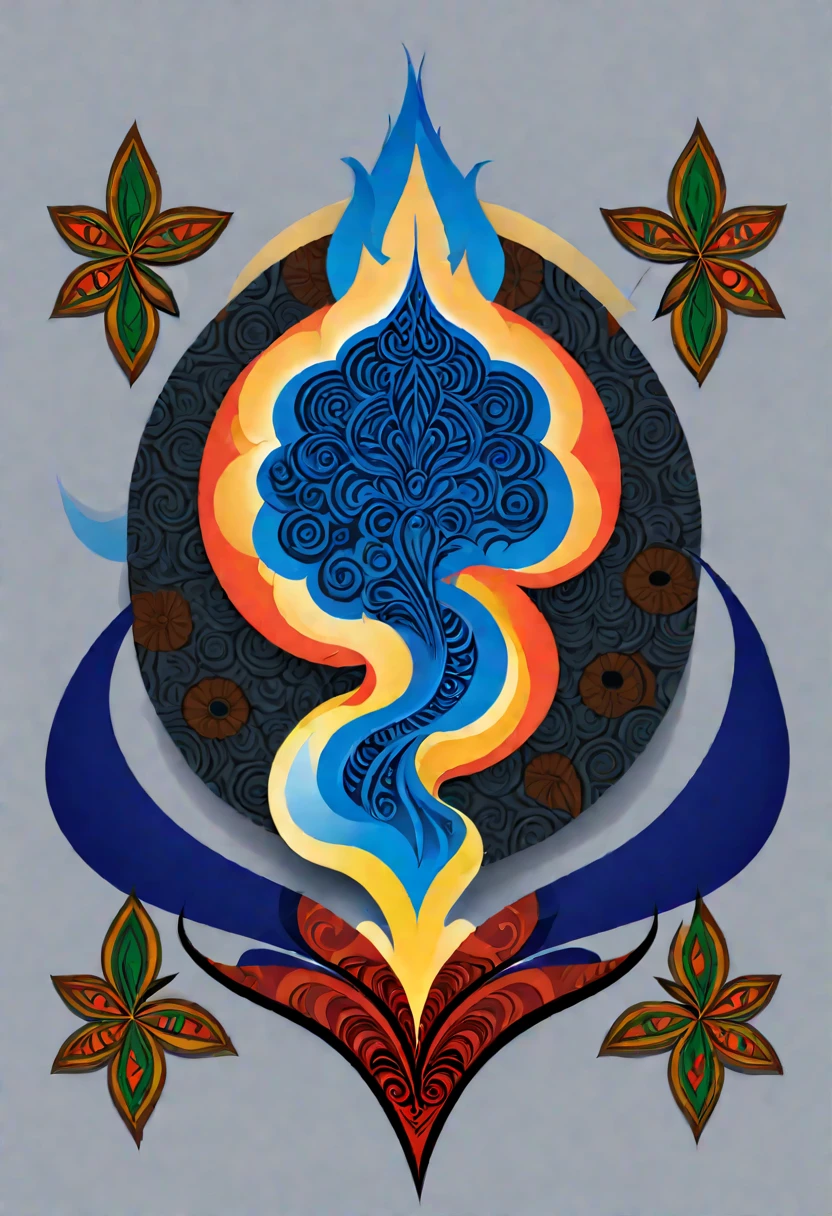 smoke logo with african pattern , of Cape Verde - photo illustration graphic