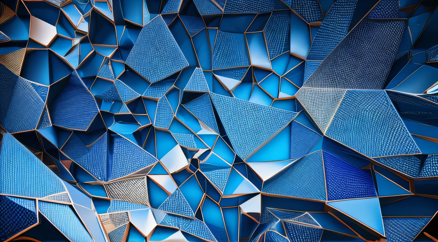 Explore geometric patterns and abstract shapes. Consider a 4K image with intricate and interconnected geometric elements.