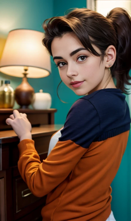 Photo of a 14 year-old american girl, .RAW, beautiful age girl, (Long brown hair with ponytail), light brown hair ponytail hairstyle((retrato)), ((Cara detallada:1.2)), ((Detailed facial features)), (Piel finamente detallada) , (Masutepiece) (proporciones perfectaotos realistas)(La mejor calidad) (Detallado) fotografiado con una EOS R5 de Canon, Lente de 50 mm, f/2.8, NffSW, (8k) (papel tapiz) (cinematic lighting) (Dramatic lighting) (foco nítido) (Enrevesado) senos medianos , pechos medianos , muchas pecas en mejillas y nariz , pecas en pecho, cuerpo completo , hermoso cuerpo de mujer adolesente, lindo maquillaje , gran sonrisa , mujer delgada escultural , foto de cuerpo completo , posando sexy sentada , Lynn loud , sentada , viste ropa abrigadora , ropa de invierno , fondo variado , nieve