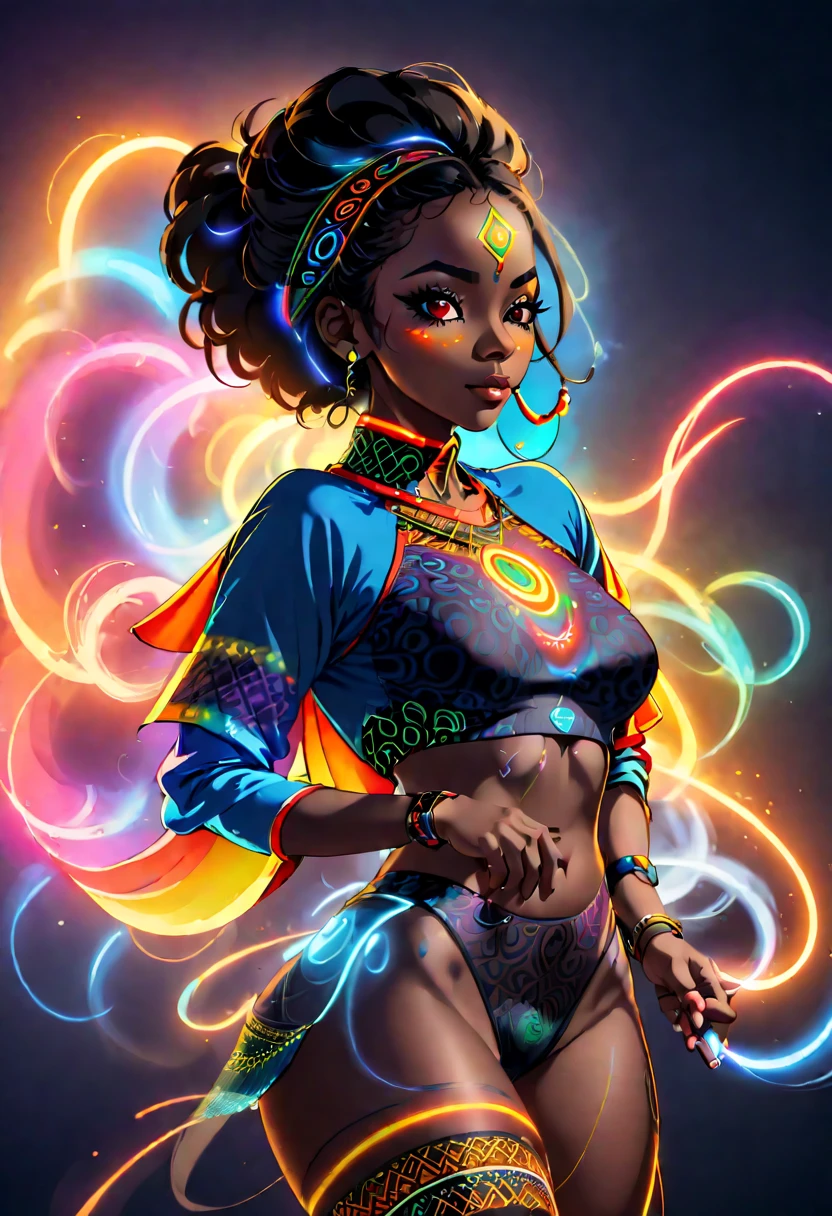 smoke logo with african pattern , of Cape Verde - photo illustration graphic
((Ultra-long exposure photography)) alta qualidade, altamente detalhado, Colorful neon dots with beautiful woman silhouette, silhueta bonita, electronic devices, como um PC cinza muito claro em segundo plano, por yukisakura, alto detalhamento,