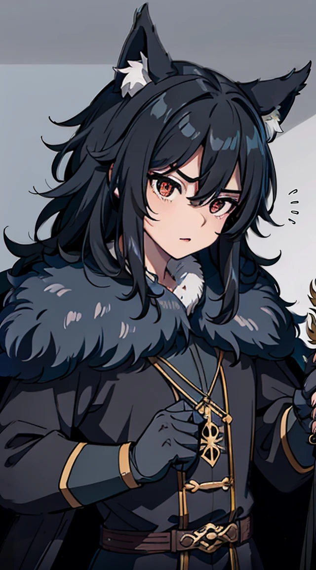 werecreature,wolf cloak,Ruan Jia,Pinodeheni,Black gemstones,stupid dog,肌肉发达的雌性werecreature, (详细的脸), (Fine fluffy fur)