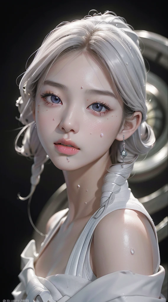 mind control, (master piece, Ultra Quality, ultra high resolution, 8k, intricate: 1.2), (Detailed face:1.2), beautiful, young Korean, white skin, double eyelids, detailed skin, 1 girl, ((realistic)), Abs, good lighting quality, muscular veins, ((pale skin)), (Drooling:1.2), side view, lust face, (see spiral on TV:1.3), (pop viewer:1.3)