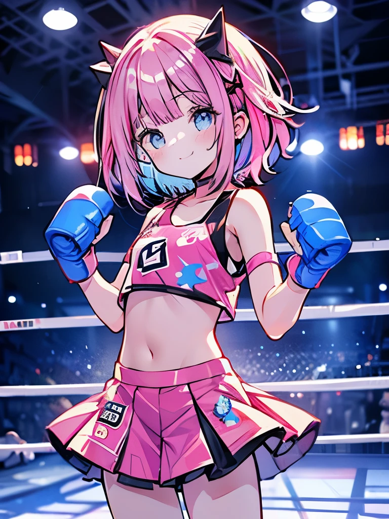 boxing、s girl、Gamine、(A girl child:1.2)、a navel、cute little、skirt by the、boxing、sports wear