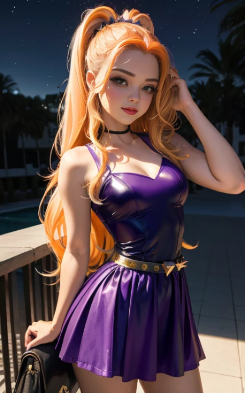 (La mejor calidad, Obra maestra), 1girl, 19 year old ,galaxia, brillar, vestido, Particle, viento, Flor, Parte superior del cuerpo, fondo oscuro, Mirando al espectador, cabello largo , vestido ligero de verano , vestido ligero , maquillaje , labios rojos , sombra de ojos , hermosa sonrisa , fondo variado , senos grandes , cabello dorado , foto de cuerpo completo , posando linda ,