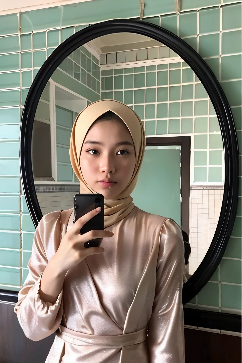 1 girl, Asian girl, beautiful girl, cute girl, ((slim, thin, tall)), ((Indonesian girl)), ((beautiful Indonesian girl)), ((beautiful Indonesian hijab girl)), ((Indonesian hijab girl)), ((teen girl, 18 year old girls, young girls)), ((teenagers, young)), ((wearing black hijab, wearing black scarf, black hijab, black scarf)), ((Indonesian internet celebrity, indonesian instagram celebrity, indonesian tiktok celebrity)), ((ulzzang hijab girl, korean hijab girl, chinese hijab girl)). ((large breasts, big breasts, large , big boobs)), big breasts, large breasts, big , slim body, ((nude, naked)), (nude, naked), (nude), (naked), ((nude)), ((naked)). ((lust, lustful, horny)), ((closed eyes, eyes closed)), ((sighing)), head facing upwards, ((horny expression, enjoyment expression, lust expression)). ((indoor, bedroom)), Beautiful Face, firm abs, ((thin lips)), slim face, faceslender abs, double eyelid, Super thin face and eyes, Sexy, Pinkish white skin, sexy pose, beautiful skin. ultra-detailed face, detailed lips, Highly Detailed Face and Skin Texture, detailed eyes, beautiful detail eyes, (realistic skin), attractive, Ultra-fine face, Fine eyes. Beautiful Women with Perfect Figure: 1.4, (nsfw:1.3), (sexually aroused:1.5), (perfect, figure: 1.1), Slim abs: 1.1, ((Big breasts :1.2)). For the image quality, please prioritize ((Best quality, 8k, Masterpiece: 1.3)), ((masterpiece)), ((best quality)), ((ultra-detailed)), sharp focus: 1.2, (highly detailed CG illustration), ultra high resolution: 1.3, Detailed Photo, (Best Quality: 1.4), (best quality, (masterpiece:1.5), 4k, 8k, highres, masterpiece:1.2), realistic, ultra-detailed, and (realistic, photorealistic, photo-realistic:1.3), ((the photo taken with a phone)). To enhance the visuals, add UHD, studio lighting, ultra-fine painting, sharp focus, physically-based rendering, extreme detail description, professional, natural colors, cool white light. ((lust, lustful, horny)), ((closed eyes, eyes closed)),