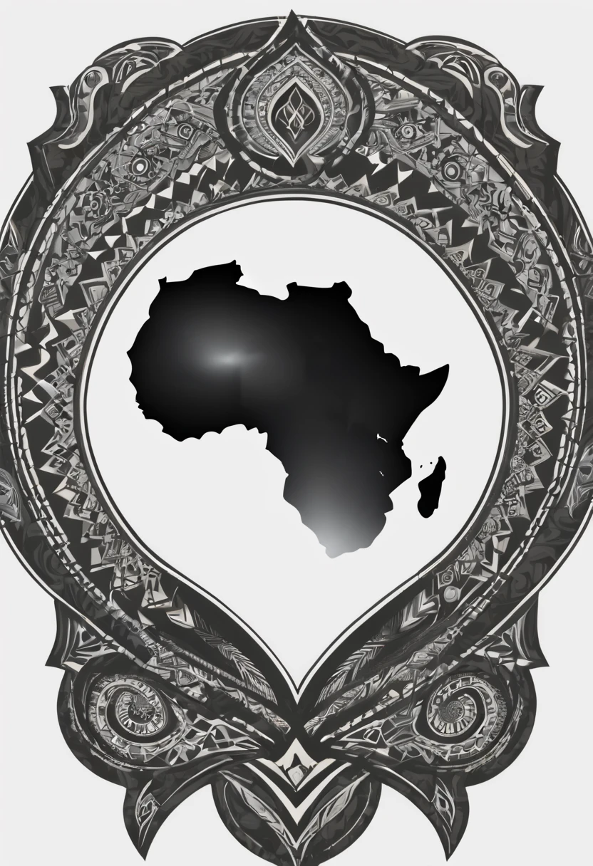 smoke logo with african pattern , reis negros com simetria de correntes
