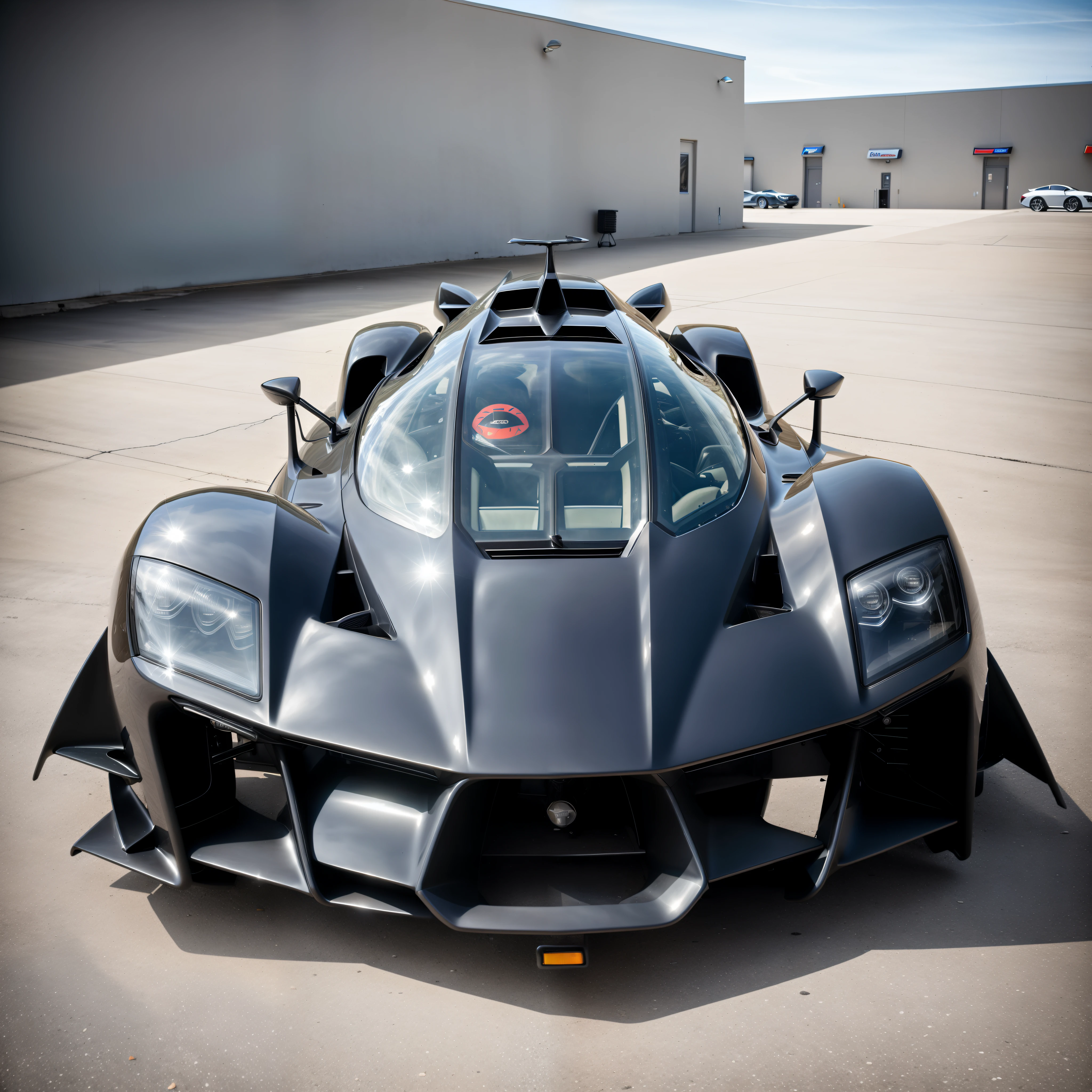 a close up of a car parked on a parking lot, badass batmobile car design, batmobile, prototype car, futuristic car, batwings, supercar, futuristic cars, aerodynamic imposing, super car, black car, very futuristic, sportcar, futuristic vehicle, bat, futuristic product car shot, futuristic concept car, futuristic vehicles, front shot, concept car