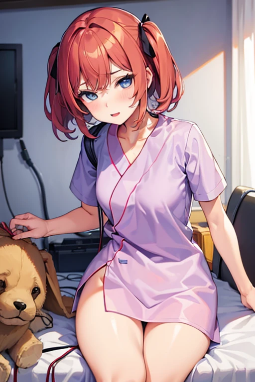 masterpiece, best quality,1girl,hospital gown, short sleeves,