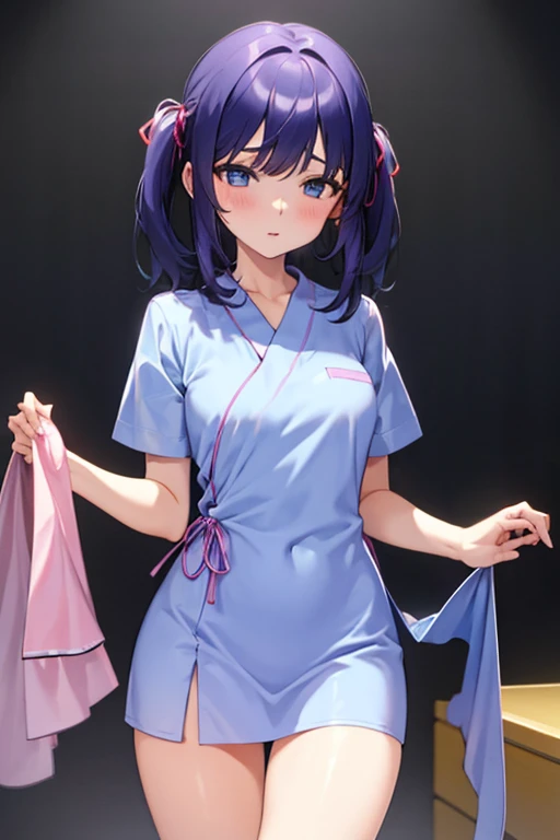 masterpiece, best quality,1girl,hospital gown, short sleeves,