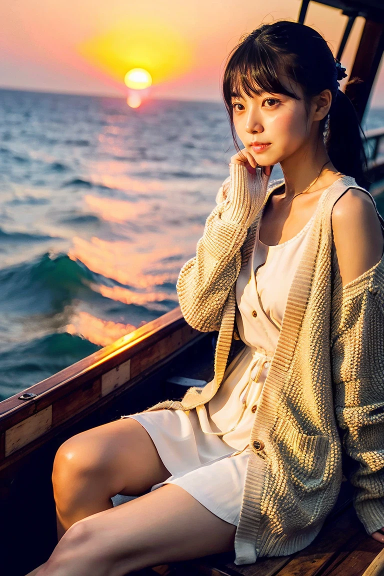 malaysian malay girl ,With the seaside as a backdrop ,full bodyesbian,looking to the camera,Wearing traditional Malay clothing,Japanese two-dimensional style