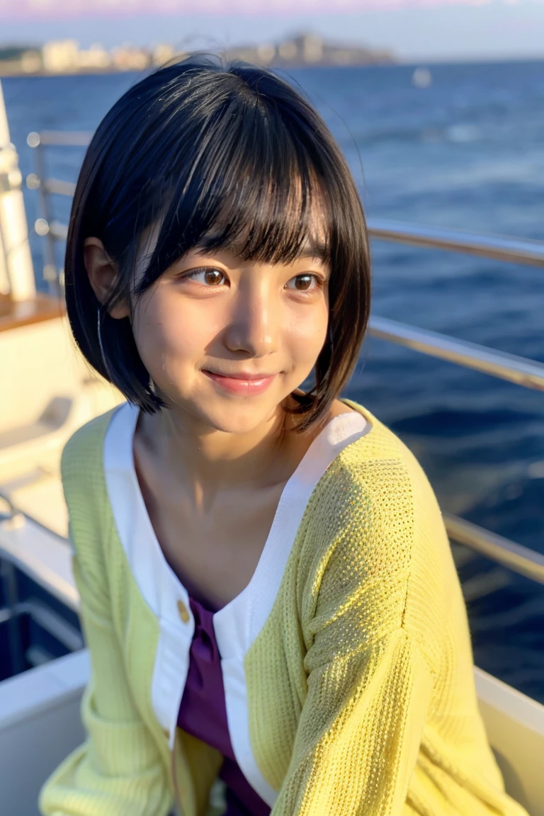 Sexy Big 、A cute 20-year-old girl with a sexy and cute look, beautiful and sexy face、A strong wind blows my hair in front of my face、With short blonde hair、beautiful, Cute and sexy eyes hidden behind long bangs。