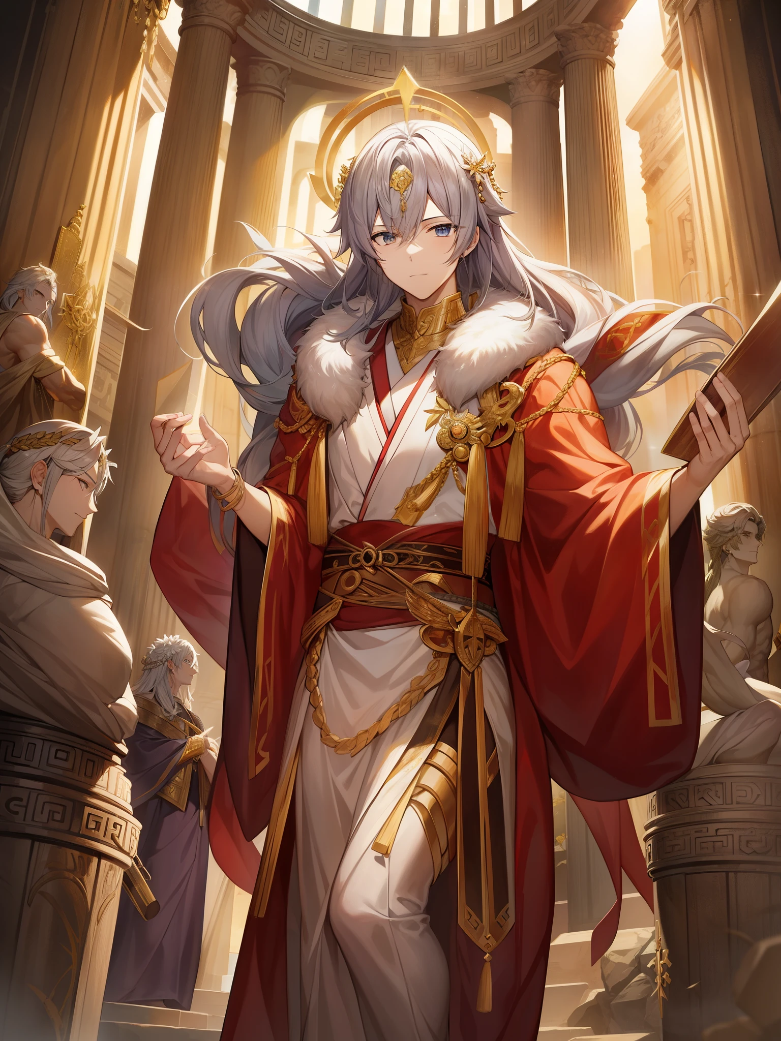 top-quality、Top image quality、​masterpiece、Greek mythology、God who gave fire to mankind、weapon hair、prometheus（Ancient Greek: Προμηθεύς、Promētheús [ pro.mɛː.tʰeú̯s]）ha、A male god who appears in Greek mythology、A pillar of the Titans。son of Iapetus、atlas、Menoitios、Epimetheus and his brothers[1][2]、Deucalion&#39;s father[3]。Overcoming Zeus&#39; opposition、Known as the being who stole the fire of heaven and gave it to humanity.。It is also said that he created humans.[4]。日本語でha長音を省略してプロメテウスと表記するのが一般的である。Along with Hermes, he is a trickster figure in Greek mythology.、He has the aspect of a cultural hero.。prometheus（Ancient Greek: Προμηθεύς、Promētheús [ pro.mɛː.tʰeú̯s]）ha、A male god who appears in Greek mythology、A pillar of the Titans。son of Iapetus、atlas、Menoitios、Epimetheus and his brothers[1][2]、Deucalion&#39;s father[3]。Overcoming Zeus&#39; opposition、Known as the being who stole the fire of heaven and gave it to humanity.。It is also said that he created humans.[4]。日本語でha長音を省略してプロメテウスと表記するのが一般的である。Along with Hermes, he is a trickster figure in Greek mythology.、He has the aspect of a cultural hero.。