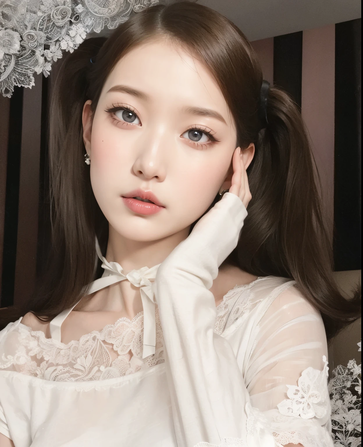 Hay una mujer de pelo largo y camisa blanca posando para una foto, Hermosa Delphine, pale porcelain white skin, Peinado blanco de corte hime, pale goth beauty, Anna Nikolanova aka Newmilky, porcelain pale skin, Retrato realista kawaii, pale snow white skin, dilraba dilmurat, pale fair skin!!, pale white face, pale ivory skin