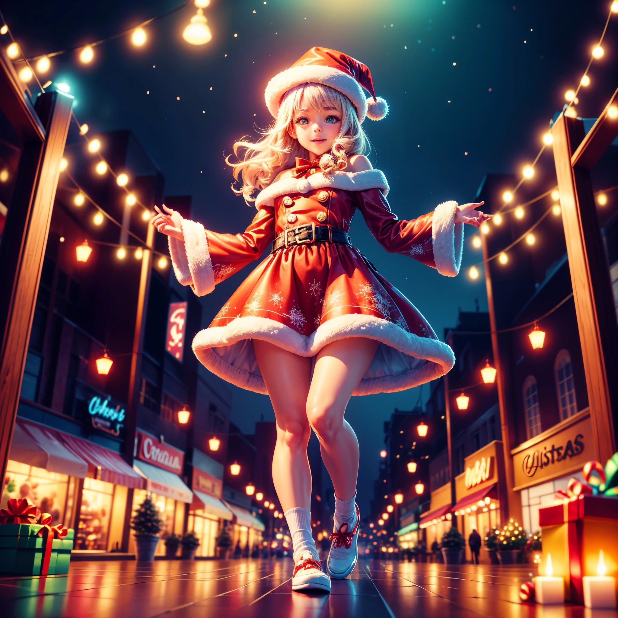 (((Vector illustration style))),Vibrant colors, magical ambiance, Whimsical, Sparkling, Fantasy Christmas World,vibrant with colors, vivd colour, Magical atmosphere, Whimsical, Sparkling,Fantasy Christmas World,Inside the Christmas mall,The huge Christmas tree hung with lights、pompon、Christmas socks,Christmas pendants,Piles of gifts placed under the tree。A young couple and a child admire the Christmas decorations in the mall,Surrounded by performers in Santa Claus costumes and Santa Claus statues。The Christmas mall like a fairy tale world,full of magic, (Ghibli-like colours, pov, first-person view, accurate, anatomically correct, super detail, high details, high quality, award winning, best quality) 🎈🍦🍹❤🔆🕡(😘👩🎀👗⚜👒🥿👡🩲💅)🎪🎢🎡🎠 ultra_high-def ultra_Photo-realistic optimal ultra_high-quality opengl-shaders ultra_high-details accurate reflex ultra_high-res perfection volumetric lightning improved Octane_rendues UHD XT3 DSLR HDR 3dcg shadow analogiques extatiques symmetrical beholder sundrop Cinematic_sunlight UnrealEngine5 Ultra Masterpiece deep path Equirectangular_360 varied multi etc. --s 1000 --c 20 --q 20