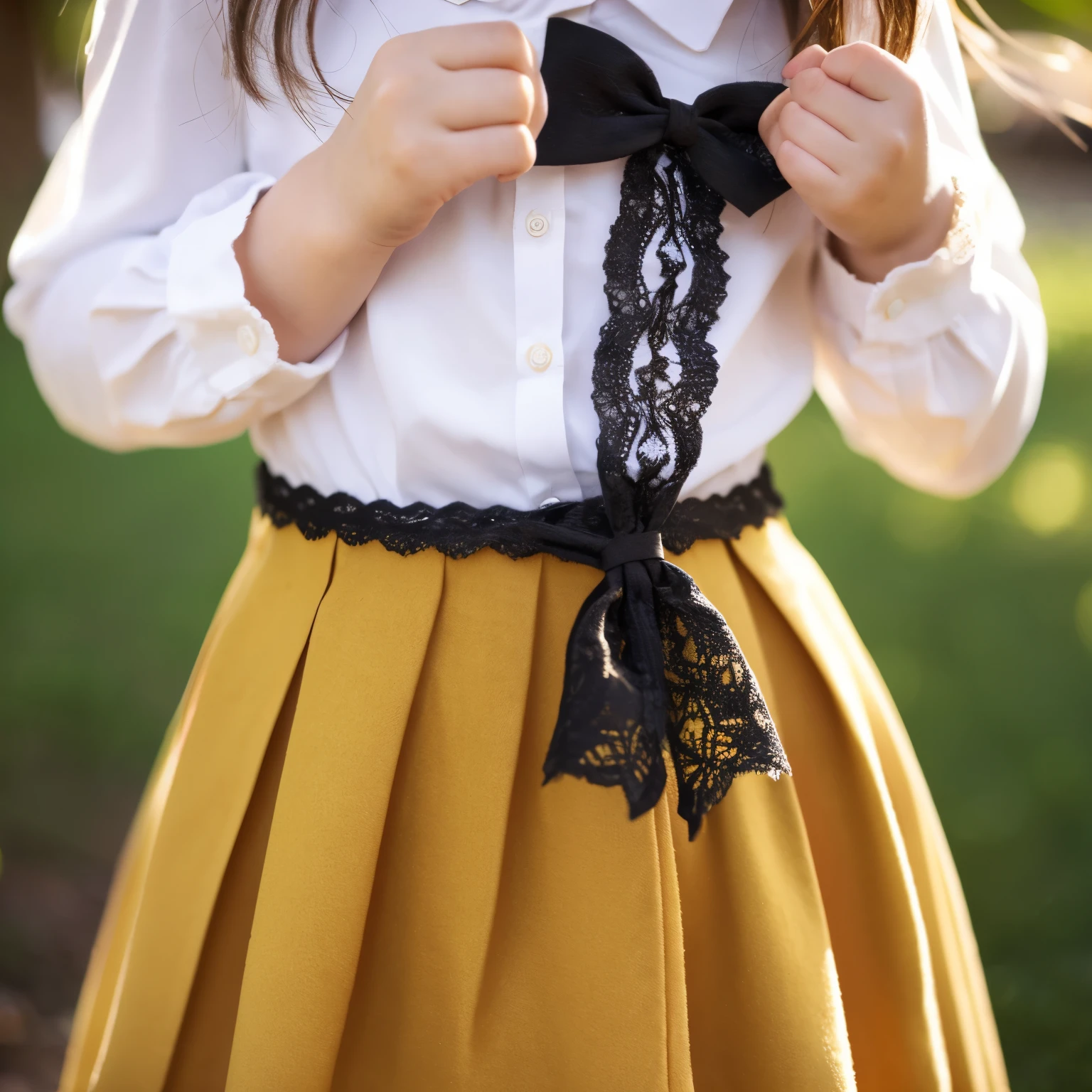 6 ,Children's clothing,skirt by the,Lace,Bow knot,レイヤードskirt by the,ピンクのミニskirt by the,yellow-tops,Long hair,close-up