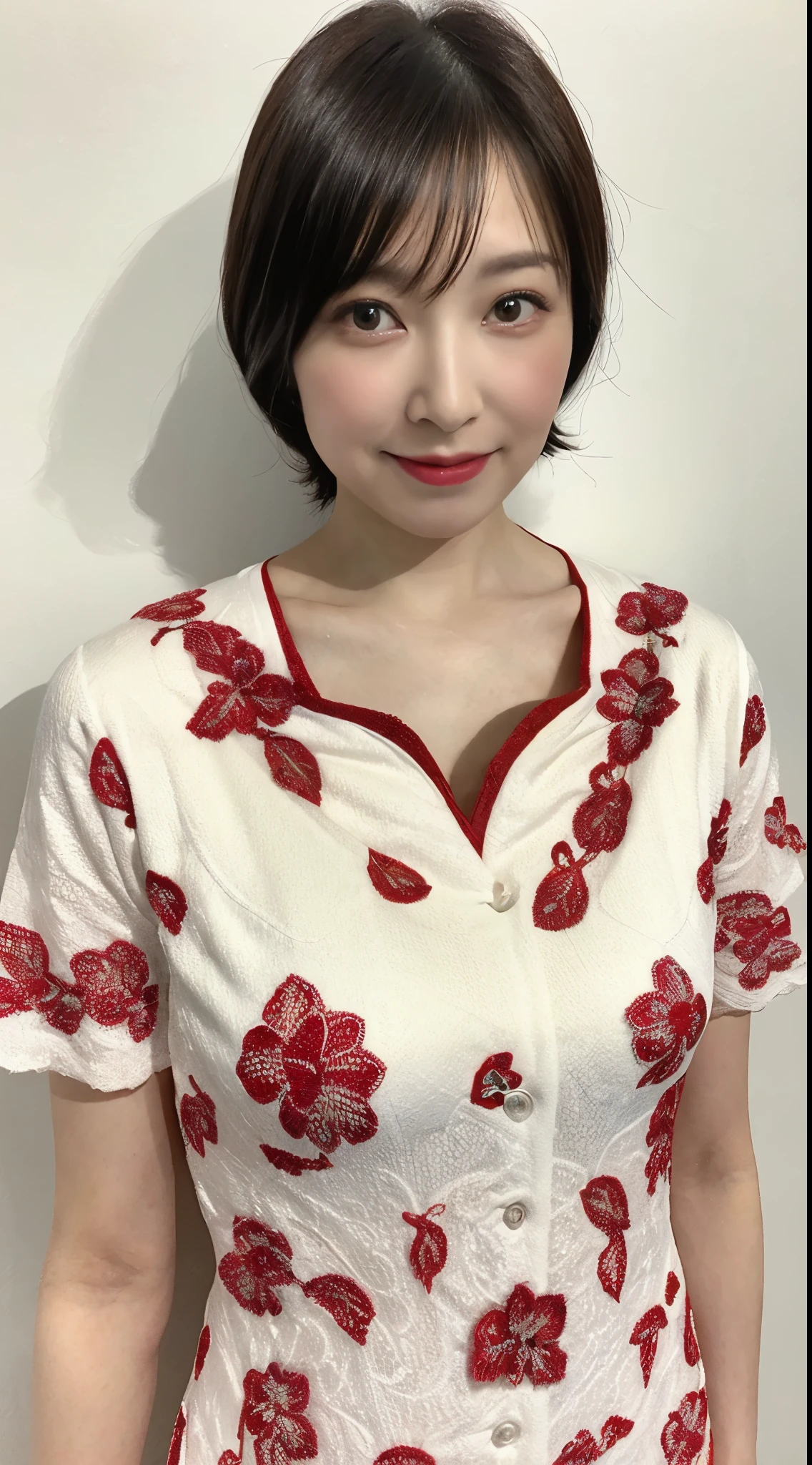 (((Solo))), Obscene look, Elderly mature woman pure white background, gravure, facing front, ((Center the screen)), Wear a slip, describe the lips correctly,red-lips, Fancy makeup, from the chest up, masuter piece, Best Quality, Ultra-detailed, Photorealistic, Ultra-detailed細なスキン, Perfect Anatomy, (1 japanese mature woman), (positive), 95 years old, Tremendous big, fashion modell, glamor, A sexy, Chromo-white skin, Looking at Viewer,