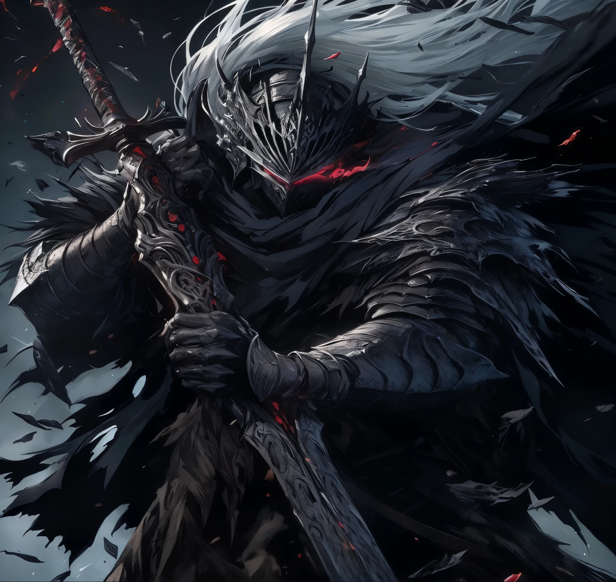 a close up of a person with a sword and a demon, dark souls art style, dark souls knight, the dark souls knight, dark souls art, in style of dark souls 3, dark souls 3 themed, evil knight, dark souls inspired, dark soul concept, dark souls style, scary knight, dark souls vibe, artorias, dark souls character