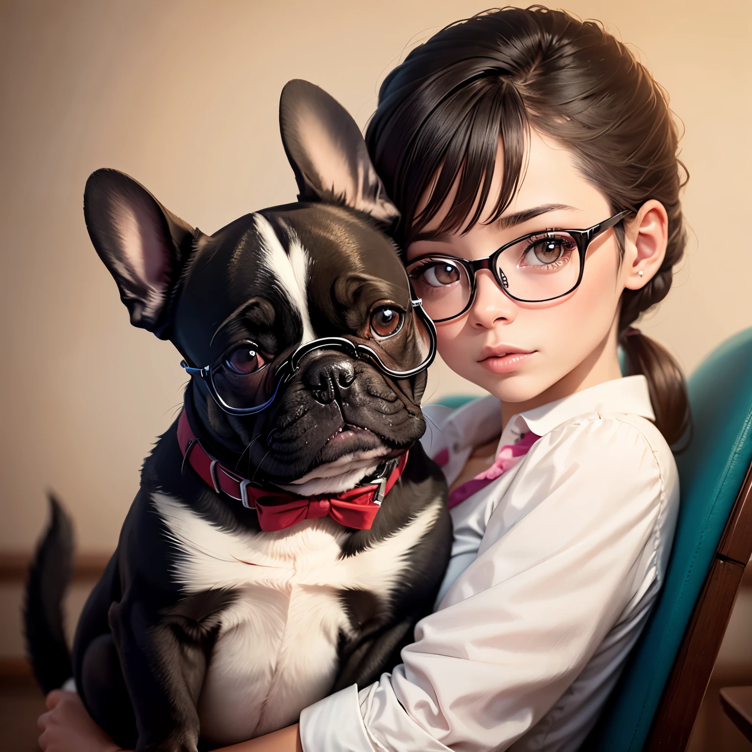 French bulldog with glasses